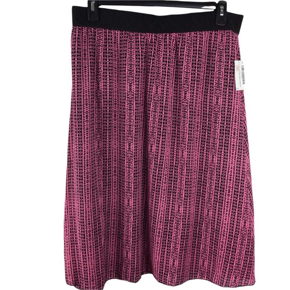 LuLaRoe Pink/Black Lola Skirt, Lined, NWT 2XL